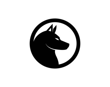 köpek logosu simgesi vektör şablonu