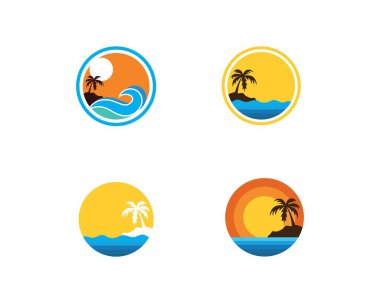 dalga güneş martı vektör illüstrasyon 