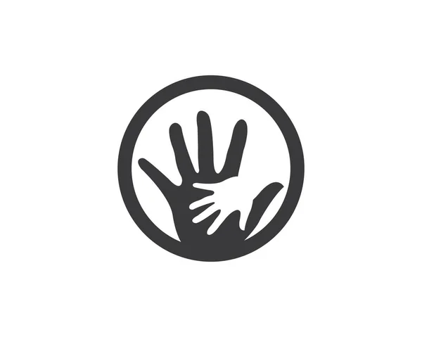 Cuidado de la mano Logo Plantilla vector icono — Vector de stock