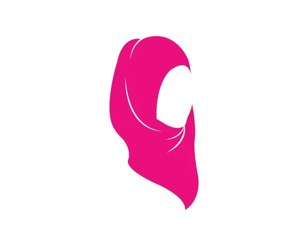 Вектор логотипу хіджабу, культура жінки мусульманської моди — стоковий вектор