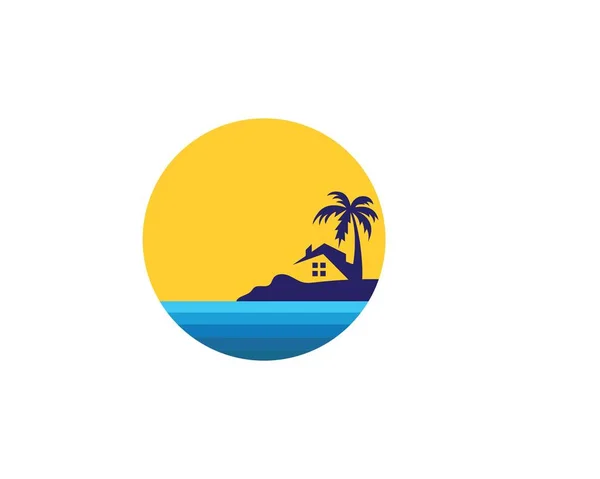 Casa resort logo vector ilustración — Vector de stock