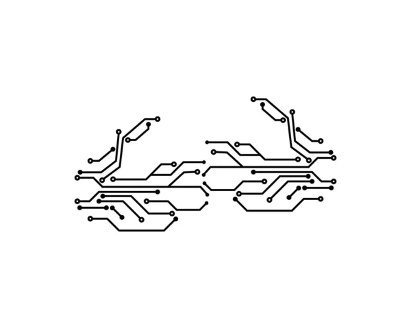 Illustrazione di progettazione della linea del circuito stampato — Vettoriale Stock