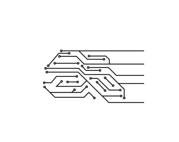 Illustrazione di progettazione della linea del circuito stampato — Vettoriale Stock