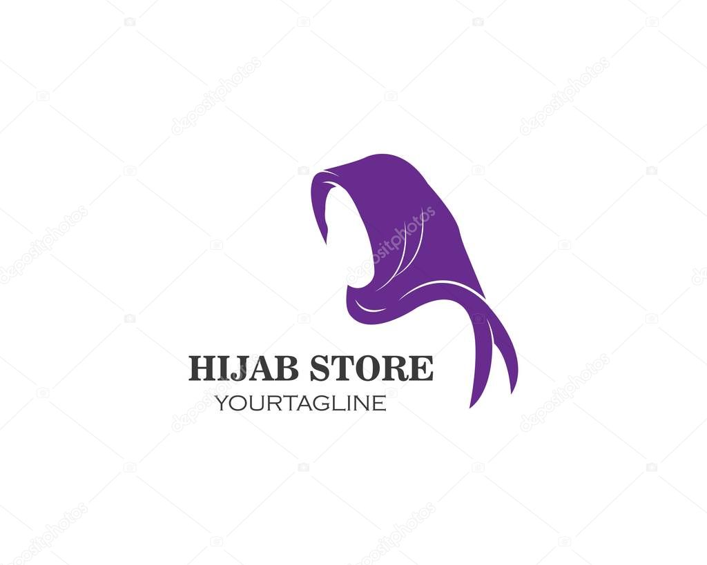 hijab logo vector,culture of woman muslim fashion 