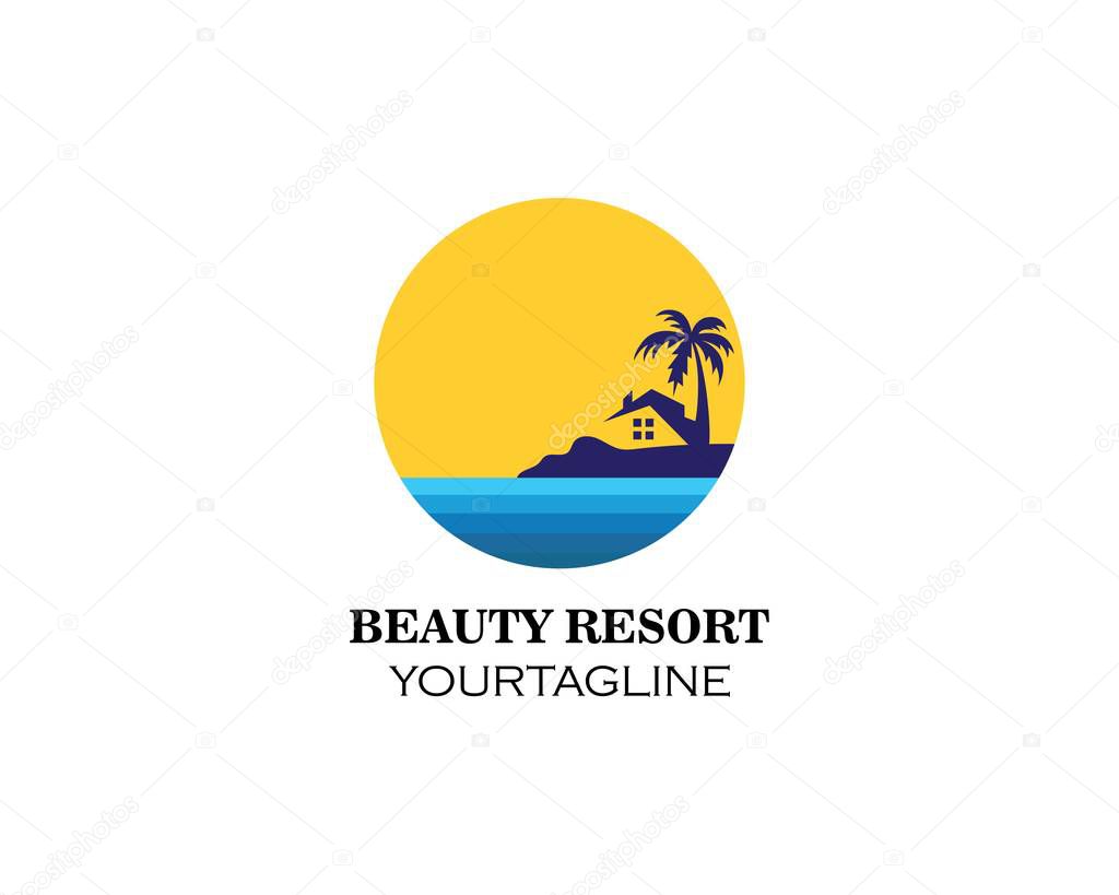 Home resort logo vector illustration design