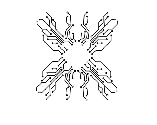 Illustration de conception de concept de papillon de ligne de carte de circuit — Image vectorielle