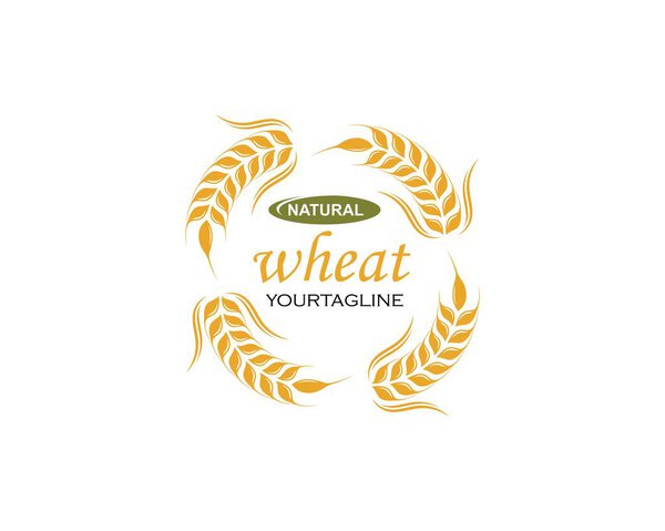 Значок вектора логотипа сельскохозяйственной пшеницы 