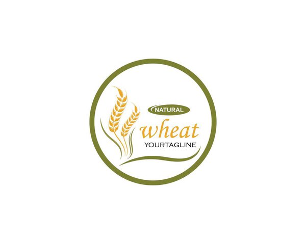 Значок вектора логотипа сельскохозяйственной пшеницы 