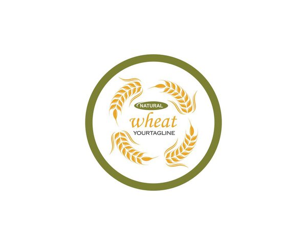 Значок вектора логотипа сельскохозяйственной пшеницы 