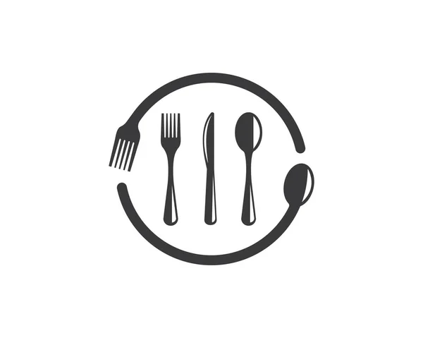 Forchetta, cucchiaio logo vettoriale illustrazione — Vettoriale Stock