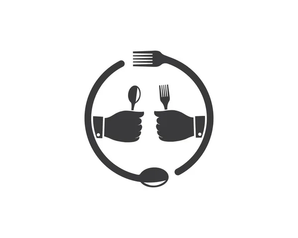 Fourchette, illustration vectorielle de logo de cuillère — Image vectorielle