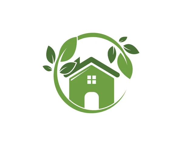 Logotipo da casa verde Ilustração vetorial — Vetor de Stock