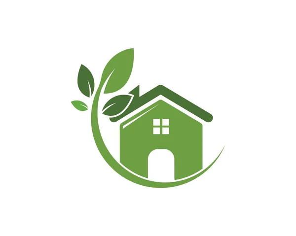 Logo della casa verde Illustrazione vettoriale — Vettoriale Stock