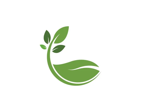 Ga groene Logo's van groene blad ecologie natuur element vector — Stockvector