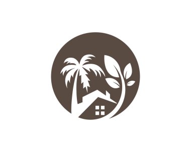 Yeşil ev logo taşıyıcı illüstrasyonu 
