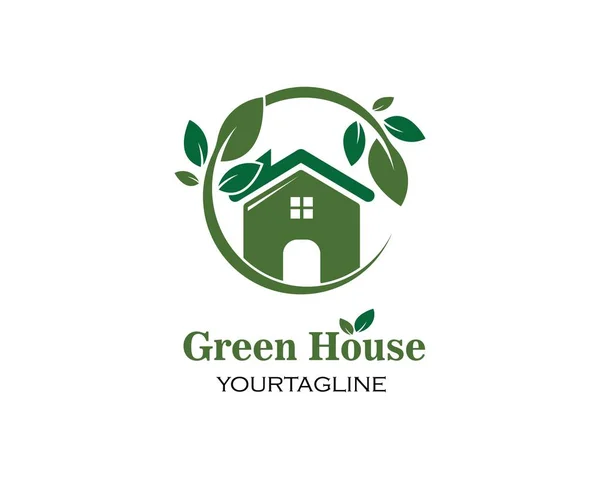緑の家のロゴベクトルイラスト — ストックベクタ