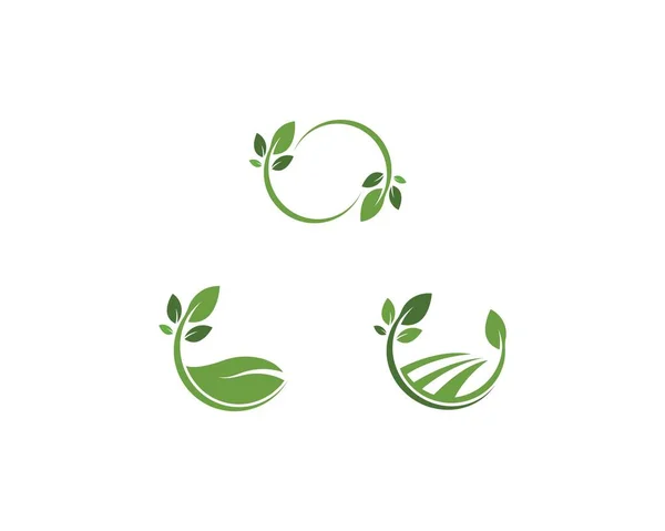 Go green Logos di foglia verde ecologia natura elemento vettore — Vettoriale Stock