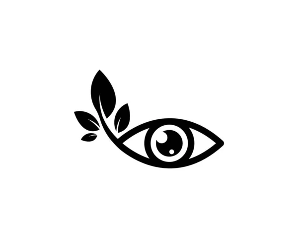 Природа Око з значком листя Логотип Векторний шаблон — стоковий вектор