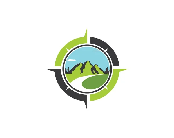 Hoge berg pictogram Logo sjabloon — Stockvector