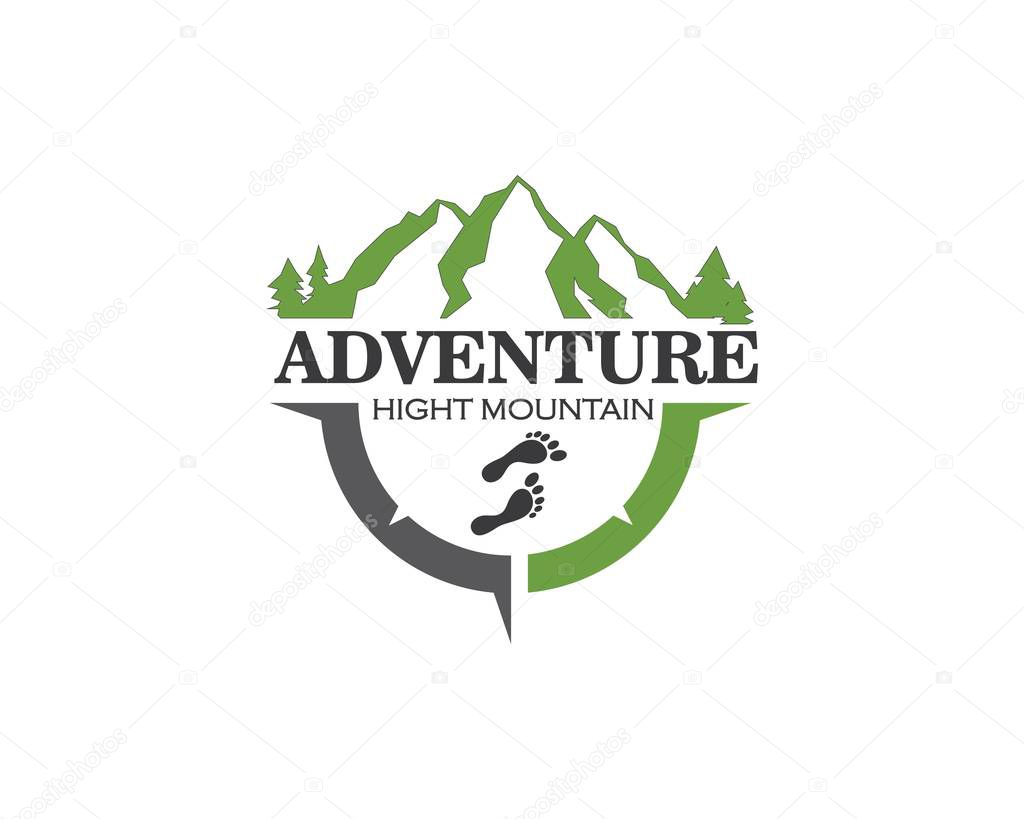 High Mountain icon Logo Template Vector