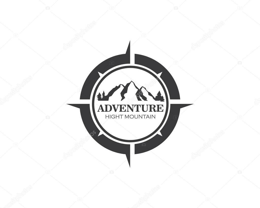 High Mountain icon Logo Template Vector
