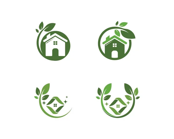 Logo della casa verde Illustrazione vettoriale — Vettoriale Stock