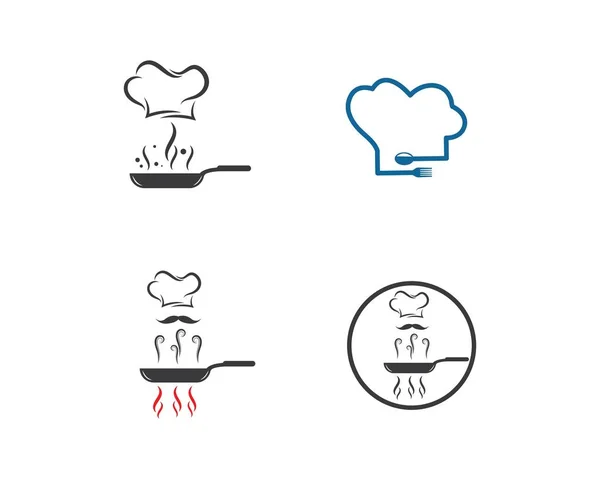 Вектор шаблону логотипу шеф-кухаря капелюха — стоковий вектор