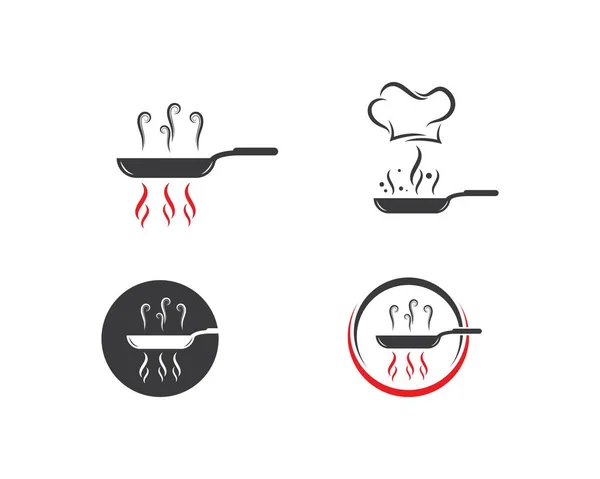 Ícone Vetor Logotipo Pan Cozinhar — Vetor de Stock