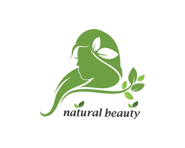 Natural beauty woman vector illustration template — Stock Vector