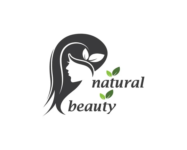 Natural beauty woman vector illustration template — Stock Vector