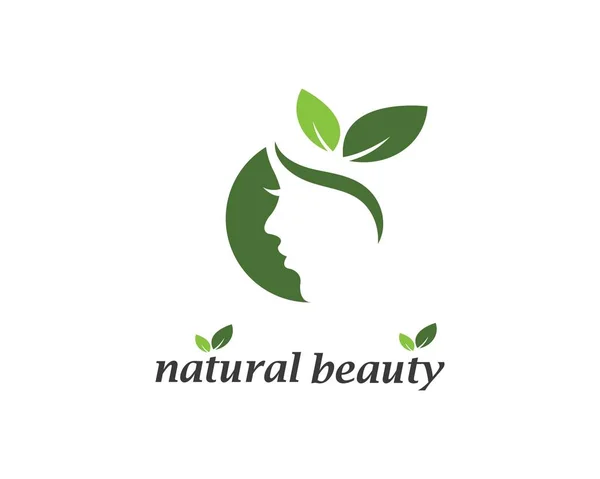Natural beauty woman vector illustration template — Stock Vector