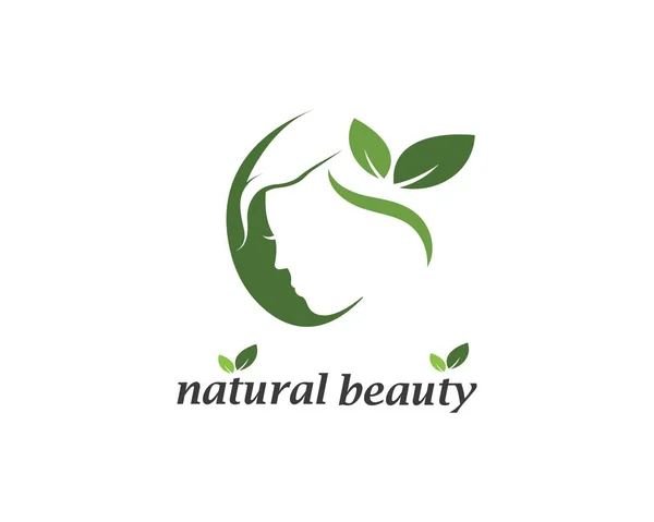 自然美容女性矢量插图模板 — 图库矢量图片