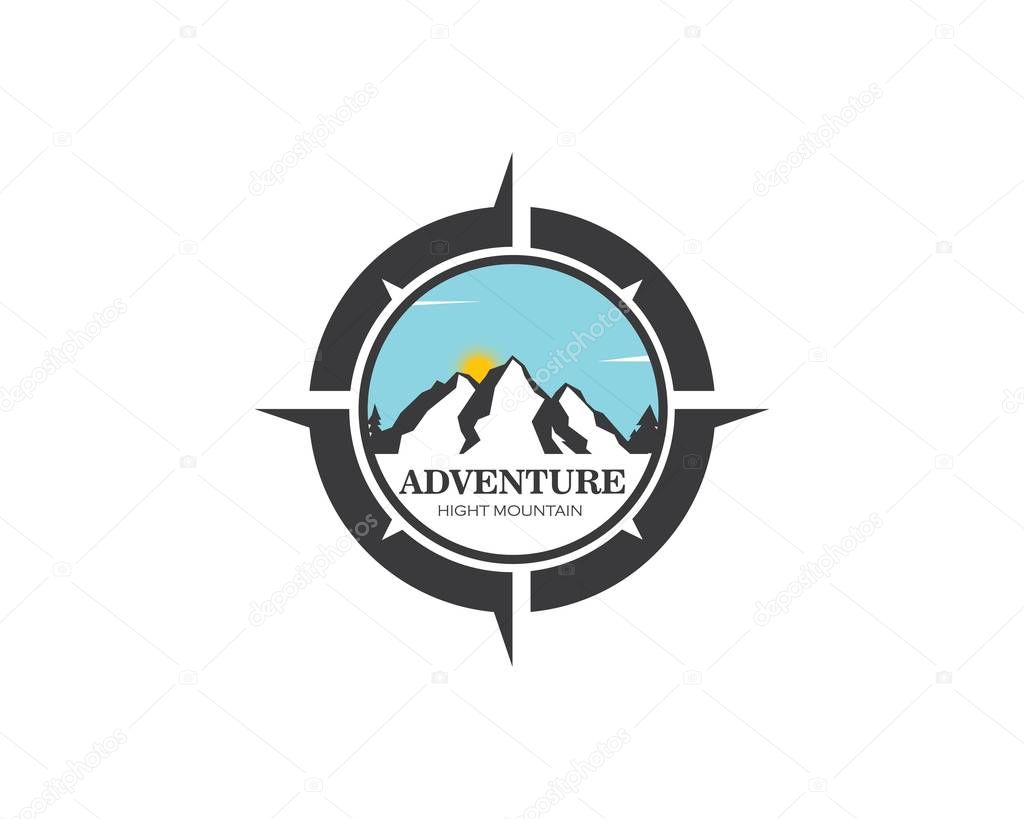 High Mountain icon Logo Template Vector