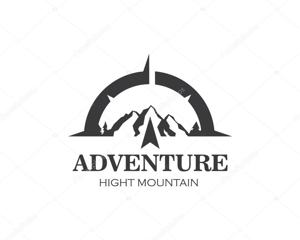 High Mountain icon Logo Template Vector