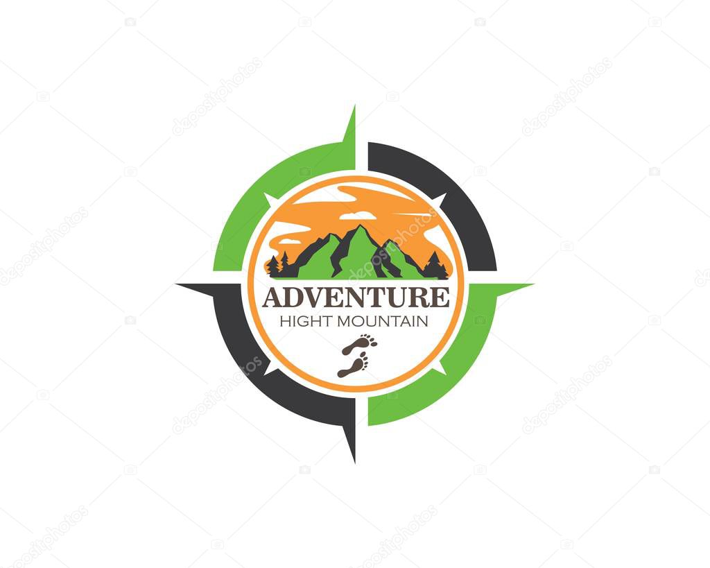 High Mountain icon Logo Template Vector