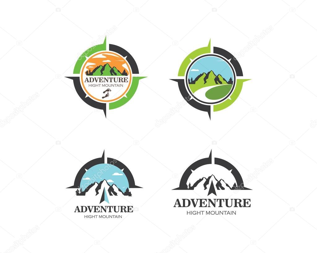 High Mountain icon Logo Template Vector