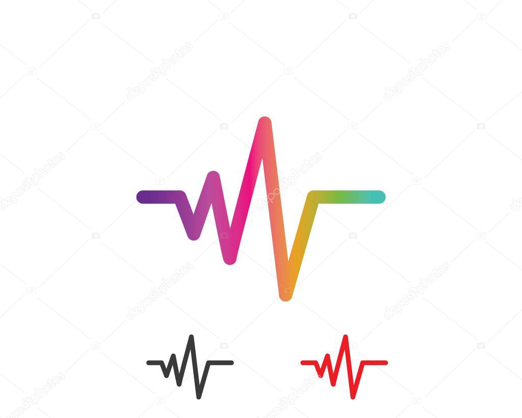 sound wave,pulse ilustration logo vector icon 