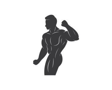 spor salonu, fitness simgesi logo illüstrasyon şablonu vektör