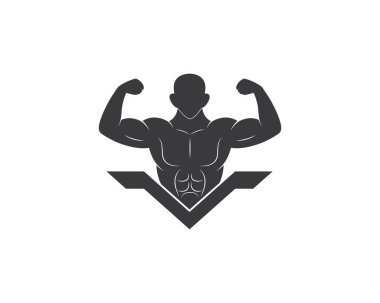 spor salonu, fitness simgesi logo illüstrasyon şablonu vektör