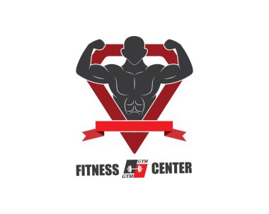 spor salonu, fitness simgesi logo illüstrasyon şablonu vektör