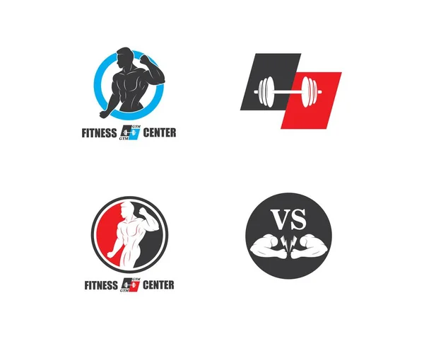 Ginásio, fitness ícone logotipo ilustração modelo vetor —  Vetores de Stock