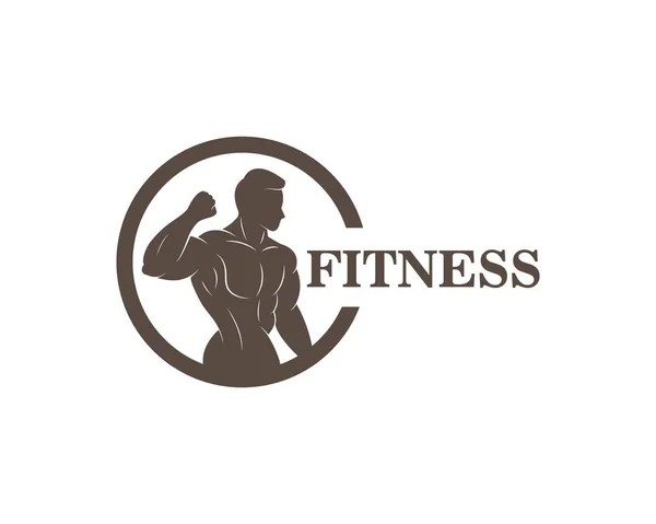 Gimnasio, icono de fitness logo ilustración plantilla vector — Archivo Imágenes Vectoriales