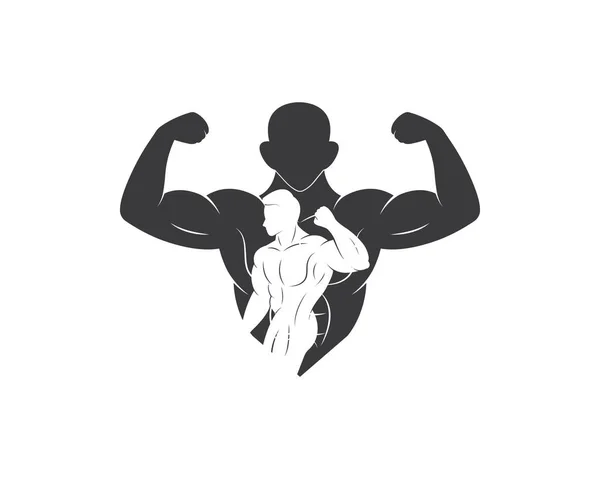 Gimnasio, icono de fitness logo ilustración plantilla vector — Vector de stock