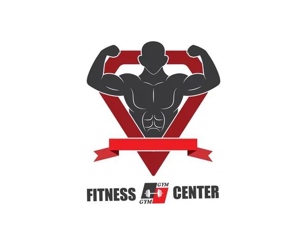 Ginásio, fitness ícone logotipo ilustração modelo vetor —  Vetores de Stock