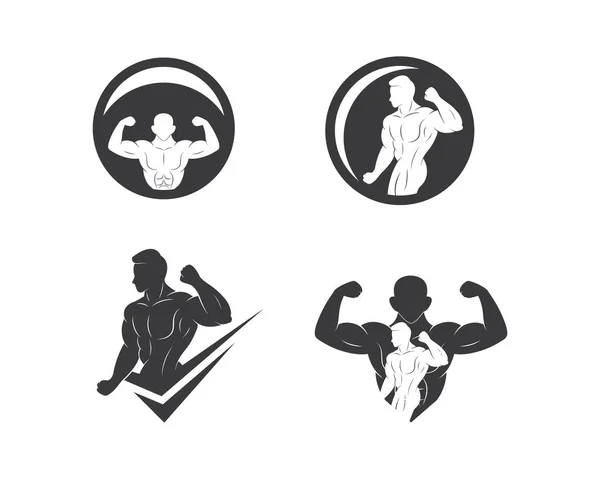 Gimnasio, icono de fitness logo ilustración plantilla vector — Archivo Imágenes Vectoriales