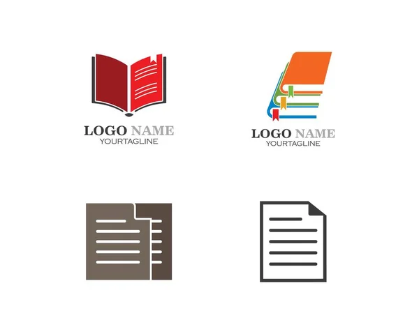 Livre, papier, document logo, icône de l'éducation Modèle vectoriel illus — Image vectorielle