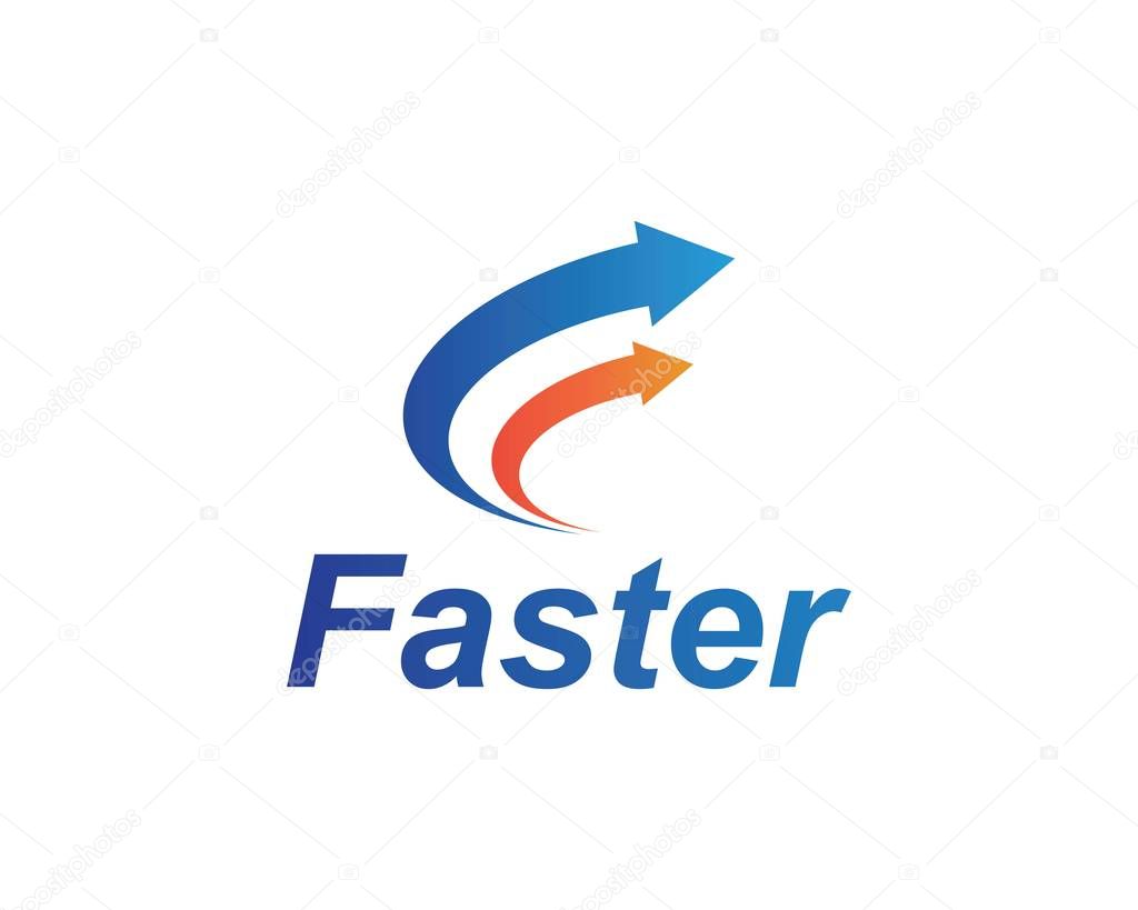 Faster logo icon of automotive racing concept desig