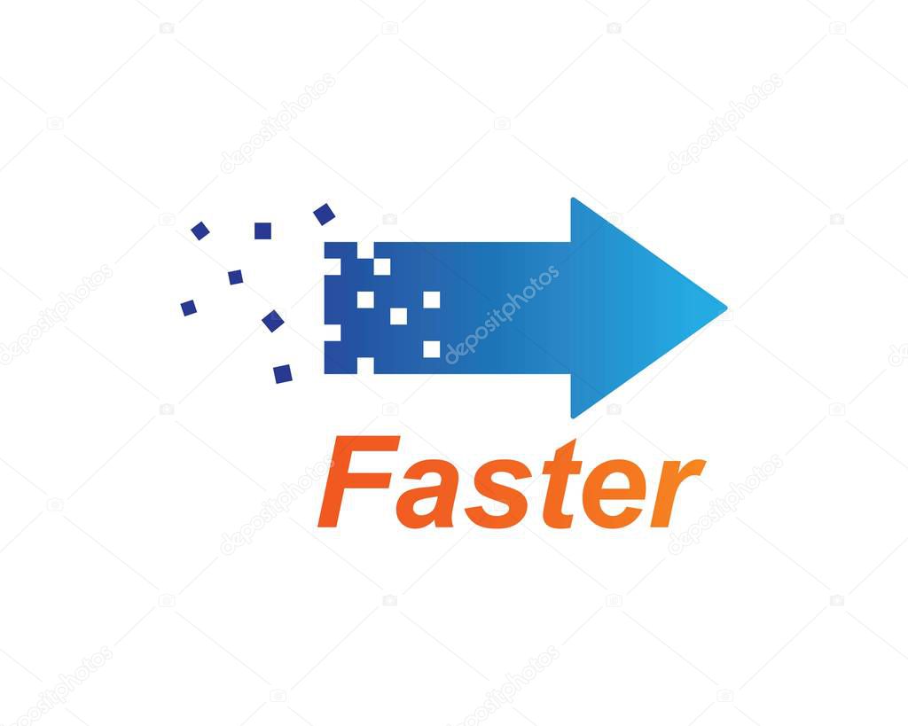 Faster logo icon of automotive racing concept desig