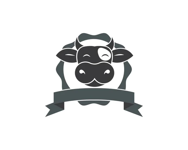 Vaca logotipo vector ilustración plantilla — Vector de stock