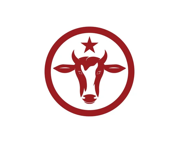 Vaca logotipo vector ilustración plantilla — Vector de stock